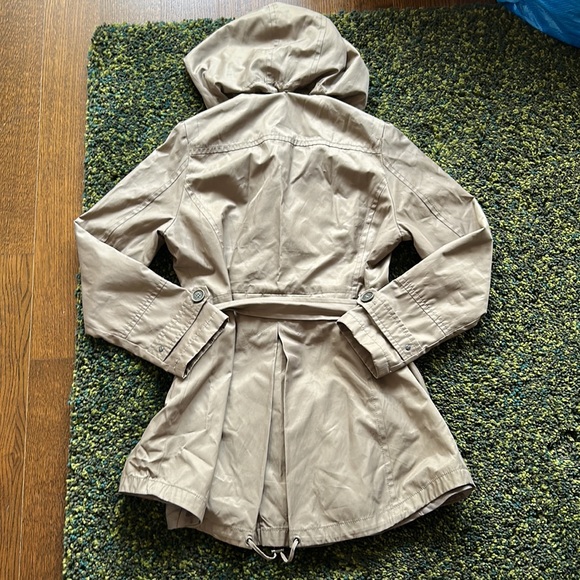 Buffalo Olive Tan Trench Coat with Removable Hood - Picture 5 of 5